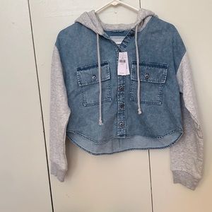 This is a blue and gray jacket